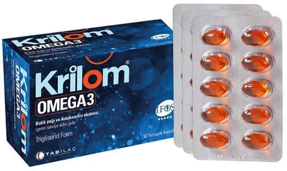 Krilom Omega 3 50 Kapsül Balık Yağı ve Astaksatin Ekstresi ürün görseli 1