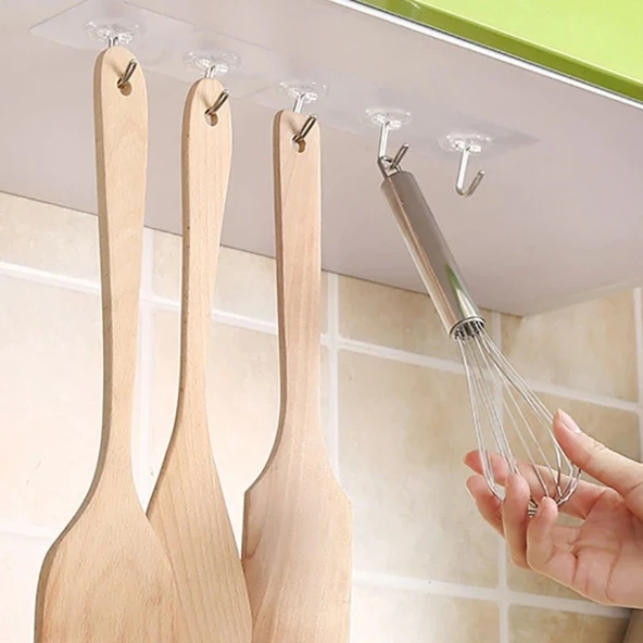 Güçlü Yapışkanlı 5Li Şeffaf Askı - Resim 3