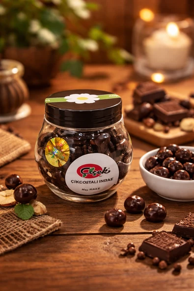 Çiçek Şekerleme Bitter Çikolatalı Fındık Draje 100 Gr ürün görseli 1
