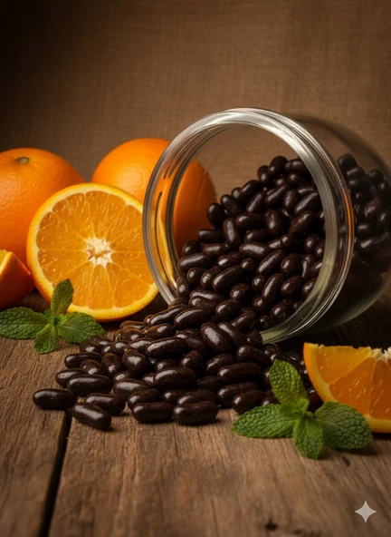 Çiçek Şekerleme Bitter Çikolatalı Portakallı Draje 1 Kg ürün görseli 1