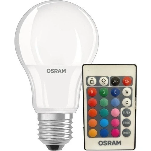 OSRAM 9W LED RGB UZAKTAN KUMANDALI RENK DEĞİŞ E27 DUY ürün görseli 1