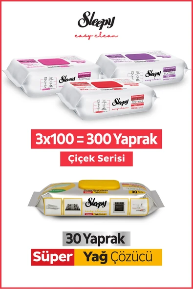 Sleepy Easy Clean Çiçek Serisi, Süper Yağ Çözücü Yüzey Temizlik Havlusu ürün görseli 1