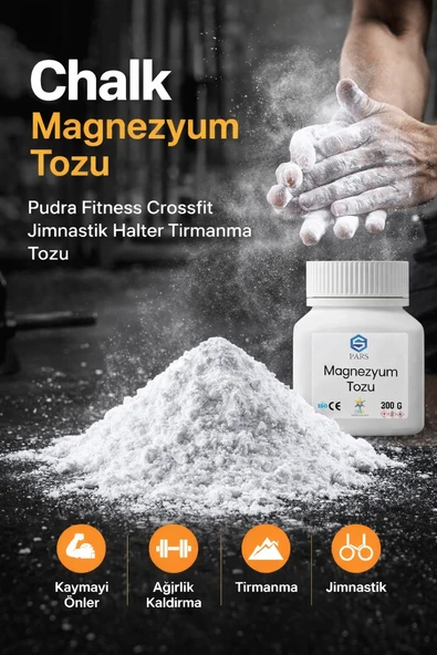 Chalk Magnezyum Tozu Pudra Fitnes Crossfit Jimnastik Halter Tırmanma 200 G ürün görseli 1