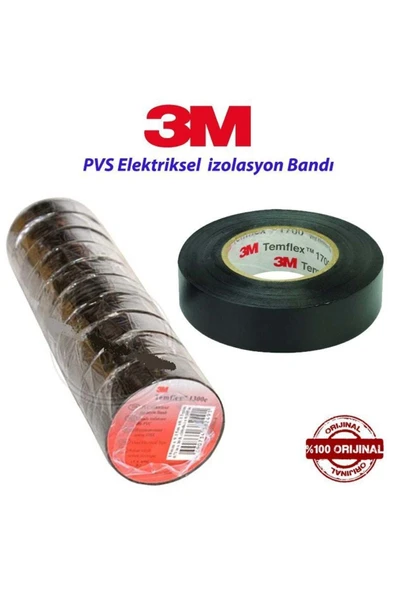 3M Temflex 1300 Cpvc Bant Elektrik Izole Bandı 10 Lu ürün görseli 1