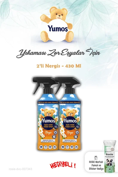 Yumoş Açık Hava Etkisi Nergis 2 Adet Sprey 430 ml ve Rosie ürün görseli 1