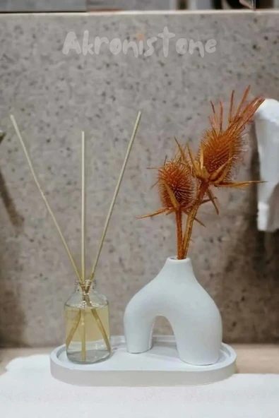Akronis Home Tepsili Minimal N Vazo Ve Bebek Pudrası Oda Koku Seti ürün görseli 1