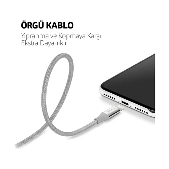 Tec Alumicable Iphone Şarj Kablosu 2DK16A Altın - Resim 4