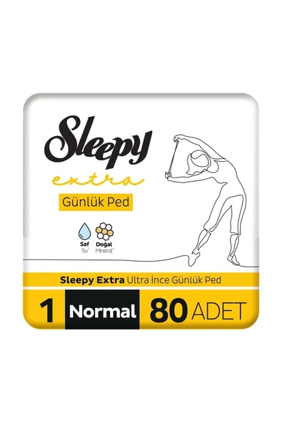 Sleepy Extra Ultra İnce Günlük Ped Normal 80 Adet Ped ürün görseli 1