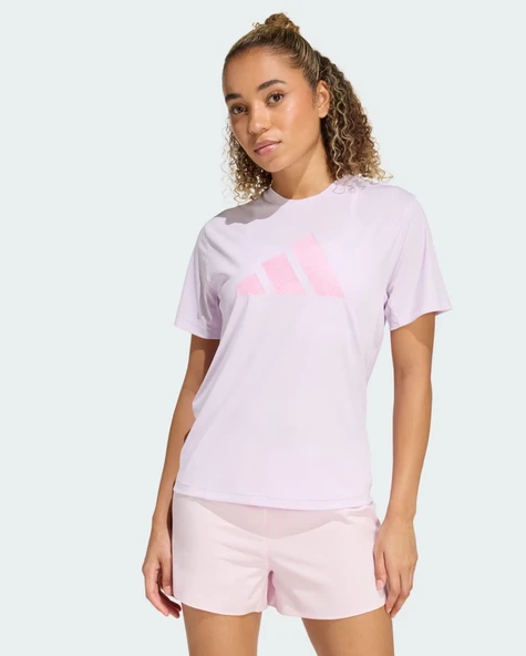 adidas Running Essentials Brand Love Kadın Pembe Yuvarlak Yaka Tişört KA0281 ürün görseli 1