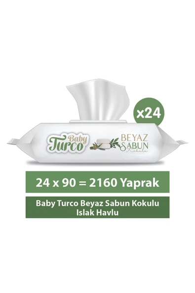 Baby Turco Beyaz Sabun Kokulu Islak Havlu 24x90 ürün görseli 1