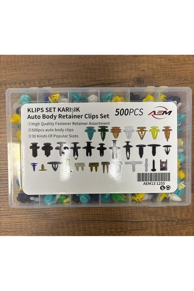 AEM 500 Parça Trim Klip Araba Bağlantı Elemanları , Kapı Döşeme Klips Seti ürün görseli 1