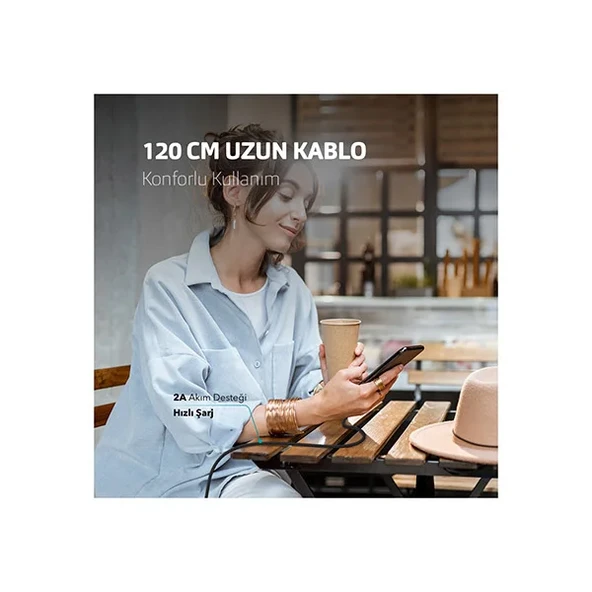 Tec Alumicable Iphone Şarj Kablosu 2DK16A Altın - Resim 2