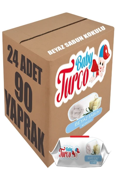 Baby Turco Turco Baby Islak Havlu 90'lı Beyaz Sabun x24 Adet ürün görseli 1