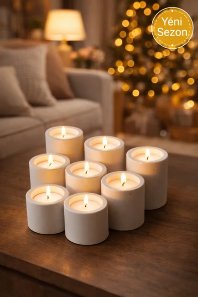 EVROSİ 8’li Tealight Mumluk Seti - Şık Ev Dekorasyonu & Hediye Seti ( 8adet tealight Mum Hediyeli) ürün görseli 1
