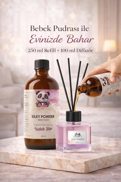 Bebek Pudrası Çubuklu Oda Kokusu 250 ml Refil ve 100 ml Difüzör Şişe ürün görseli 1