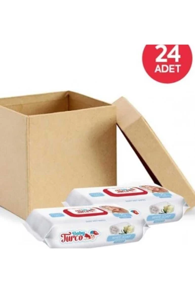 Baby Turco Beyaz Sabun Kokulu Islak Mendil 24 Adet 90x24 ürün görseli 1