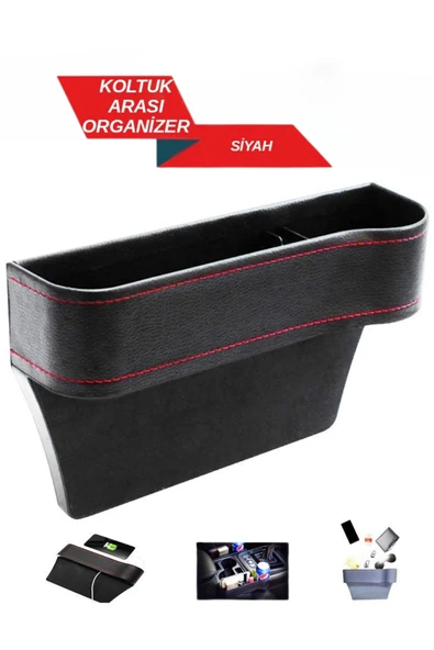 Araba Koltuk Arası Bardak Tutucu Organizer Siyah Set Oto Bardaklık ürün görseli 1