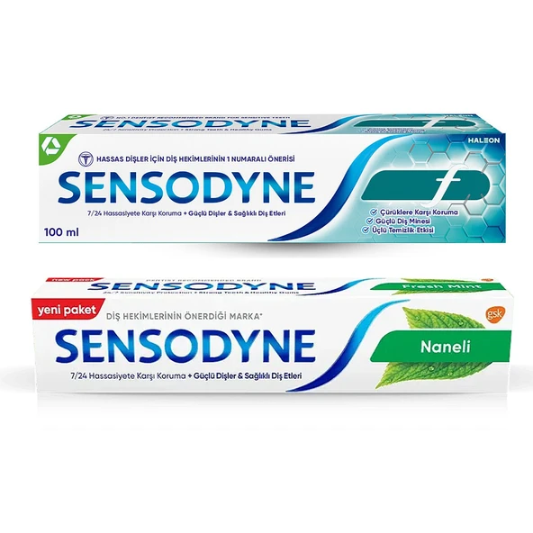 Sensodyne Diş Macunu 100 ml Florürlü ve Naneli 2 li Paket ürün görseli 1