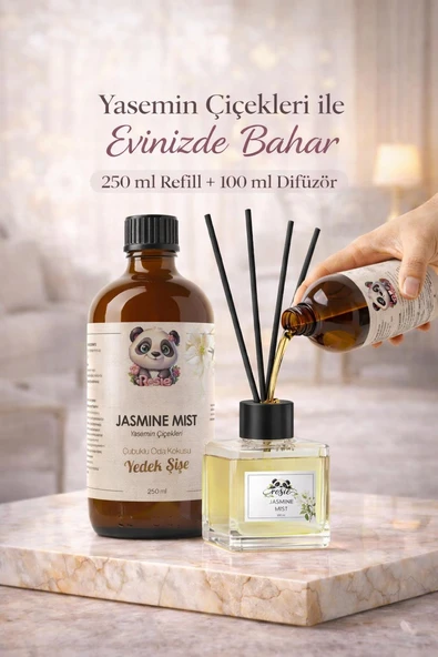 Yasemin Çiçekleri Çubuklu Oda Kokusu 250 ml Refil ve 100 ml Difüzör Şişe ürün görseli 1