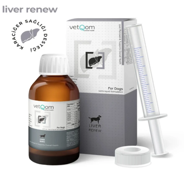Vetqom Köpek Liver Renew 120 ml Karaciğer Damlası - Sarılık ve Enzim Düşürücü ürün görseli 1