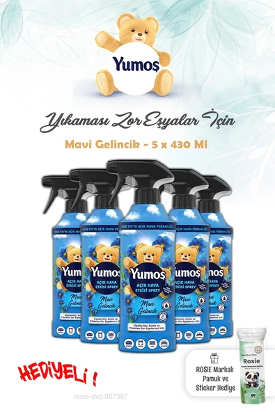 Yumoş 5 Adet Yıkanması Zor Eşyalar Sprey 430 ml Mavi Gelincik ve ROSIE ürün görseli 1