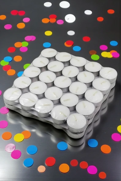 EVROSİ Çok amaçlı 50 adet Beyaz Tealight Mum ürün görseli 1