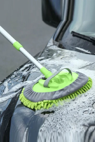 Mikrofiber Teleskopik Saplı Araç Yıkama Fırçası,Temizlemee Paspası,Çizmeyen Yıkama Mop(Cm) ürün görseli 1