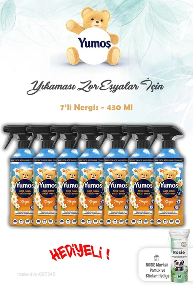 Yumoş 430 ml Nergis Açık Hava Etkisi 7 Adet  Sprey ve Rosie ürün görseli 1