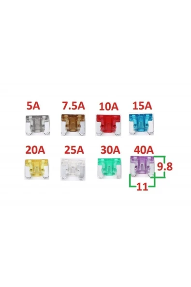 Japon Araçlar Için Mini Bıçak Sigorta Alçak Profil / Yassı 50 Adet 5a 7.5a 10a 15a 20a 25a 30a ürün görseli 1