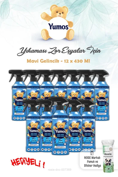 Yumoş 12 Adet Mavi Gelincik 430 ml Giysi Spreyi ve ROSIE ürün görseli 1