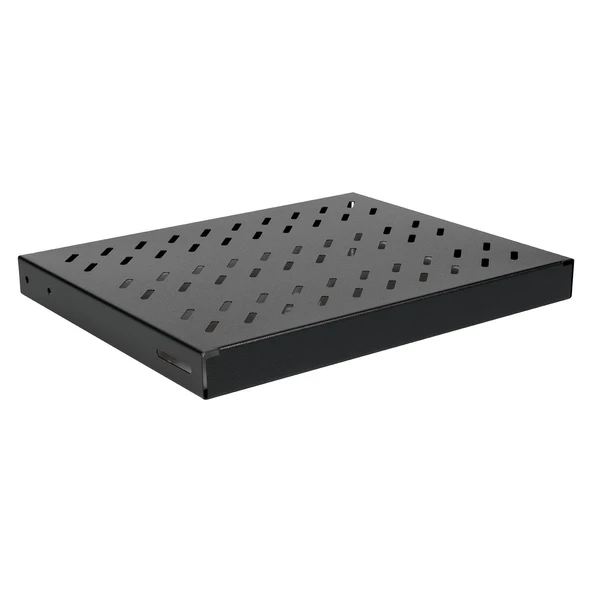 Lande 19” Sabit Rack Raf – 600 mm Derinlikte Kabinetler İçin (Siyah) ürün görseli 1