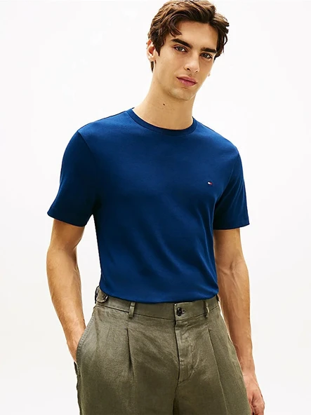 Tommy Hilfiger   LIGHT INTERLOCK TEE Erkek Mavi T-Shirt - MW0MW37508 ürün görseli 1