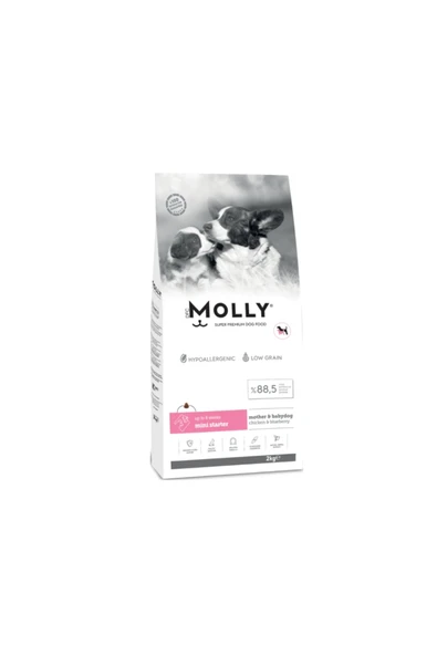 Molly Mini Starter Tavuklu Ve Yaban Mersinli Anne Ve Yavru Köpek Maması 2 Kg ürün görseli 1