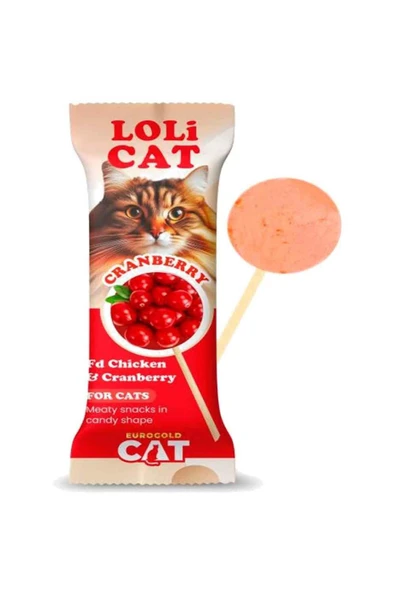 EuroGold LoliCat FD Kedi Ödülü Kızılcıklı 1,5 Gr LoliPop ürün görseli 1