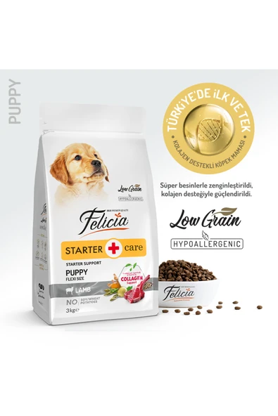 Felicia 3 Kg Yavru Kuzulu Small/Mini Az Tahıllı HypoAllergenic Köpek Maması ürün görseli 1