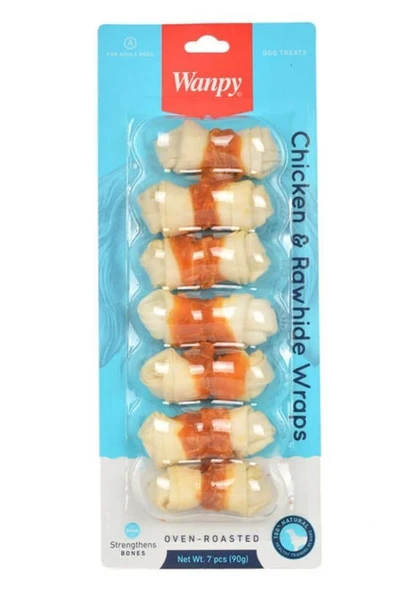 Wanpy Tavuk Sargılı Burgu Köpek Ödül Kemiği 7'li 90 Gr ürün görseli 1
