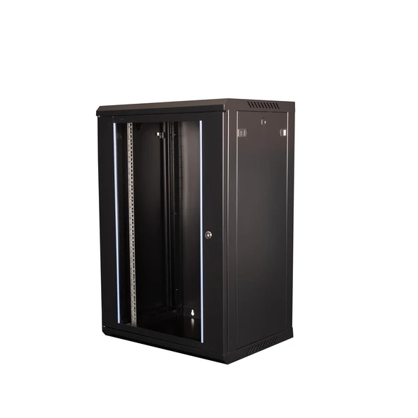 LANDE - 18U 19" Duvar Tipi Rack Kabinet – Genişlik: 600 mm | Derinlik: 450 mm – Siyah ürün görseli 1