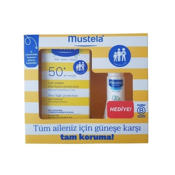 MUSTELA ÇOK YÜKSEK KORUMA FAKTÖRLÜ SPF 50 GÜNEŞ LOSYONU 100 ML + VÜCUT LOSYONU 50 ML ürün görseli 1