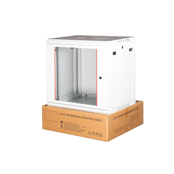 LANDE - 12U 19" Duvar Tipi Rack Kabinet – Genişlik: 600 mm | Derinlik: 450 mm – Açık Gri (Demonte) ürün görseli 1