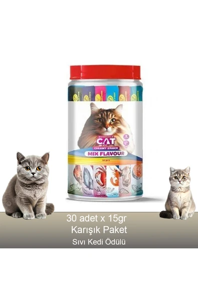Fauna Pet Supplies 30x15g Karışık Sıvı Kedi Ödül Maması ürün görseli 1