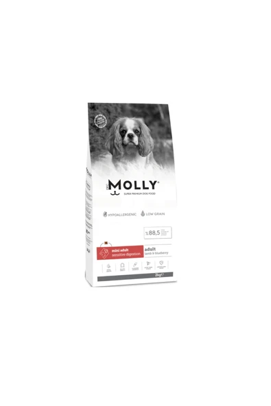 Molly Mini Adult Kuzu Etli & Yaban Mersinli Küçük Irk Yetişkin Köpek Maması 2 Kg ürün görseli 1
