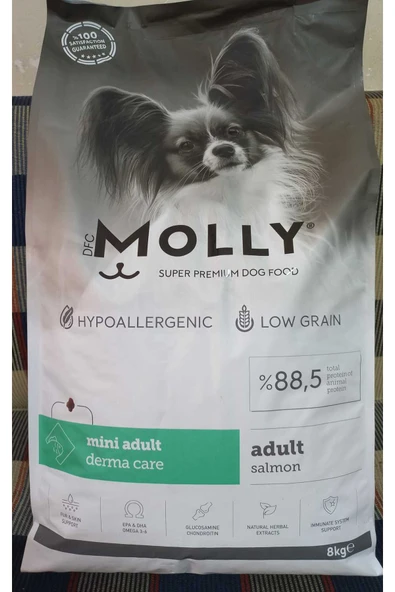 Molly Hypoallergenic Somonlu Mini Irk Yetişkin Köpek Kuru Maması 8 kg ürün görseli 1