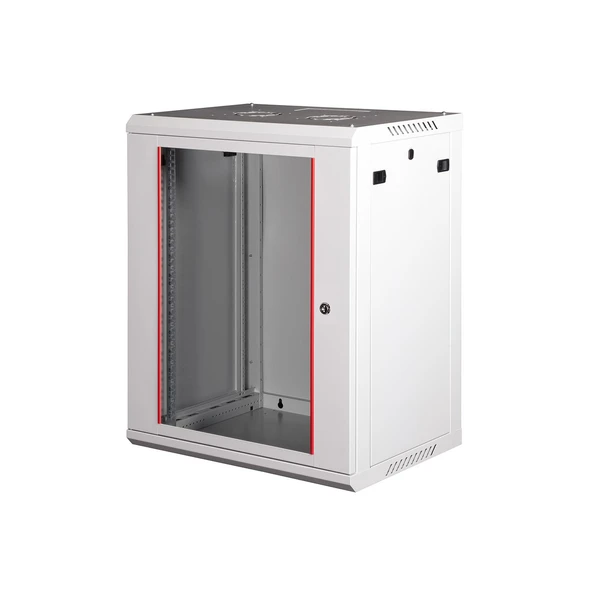 LANDE - 15U 19" Duvar Tipi Rack Kabinet – Genişlik: 600 mm | Derinlik: 450 mm – Açık Gri ürün görseli 1