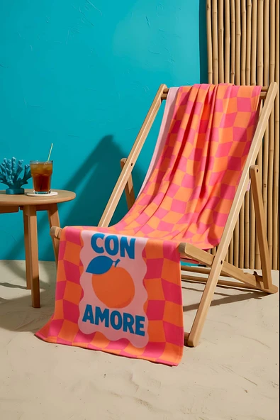 Con Amore Çizgili Plaj Havlusu 70x150 cm ürün görseli 1