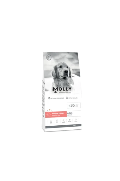 Molly Medium Adult Derma Care Somonlu Orta ve Büyük Irk Yetişkin Köpek Maması 2 Kg ürün görseli 1