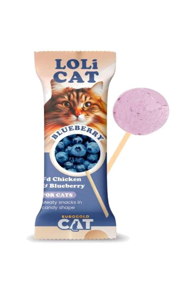 EuroGold LoliCat FD Kedi Ödülü Yaban Mersinli 1,5 Gr LoliPop ürün görseli 1