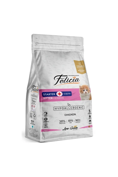Felicia 2 Kg Yavru Tavuklu Az Tahıllı HypoAllergenic Kedi Maması ürün görseli 1