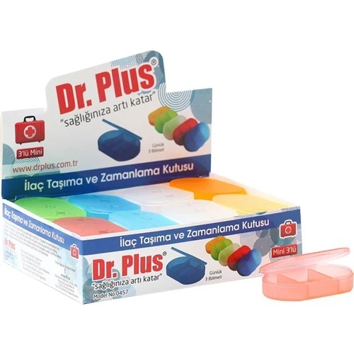 Dr. Plus Ilaç Saklama ve Zamanlama Kutusu 3 Bölmeli Mini 3   /  KUTU=24ADET ürün görseli 1
