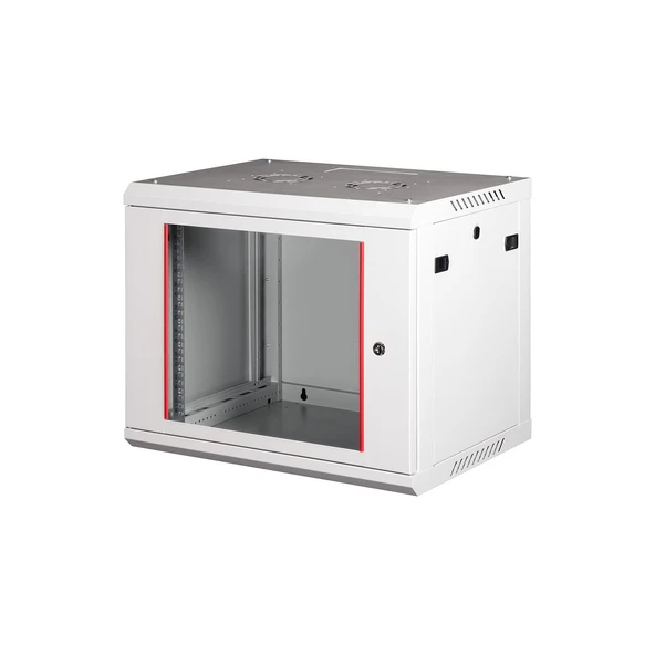 LANDE - 9U 19" Duvar Tipi Rack Kabinet – Genişlik: 600 mm | Derinlik: 450 mm – Açık Gri ürün görseli 1