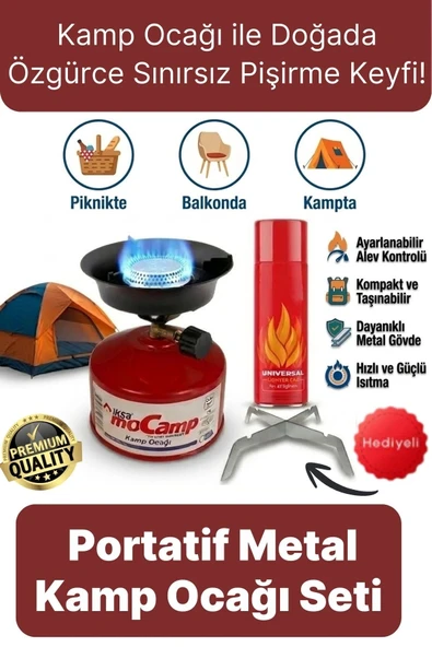 #KampOcağı Outdoor Tekrar Doldurabilir Devrilmez Ayaklı Portatif Pişirme Metal Kamp Ocağı Seti ürün görseli 1